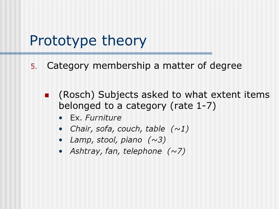 Rosch prototype theory sales
